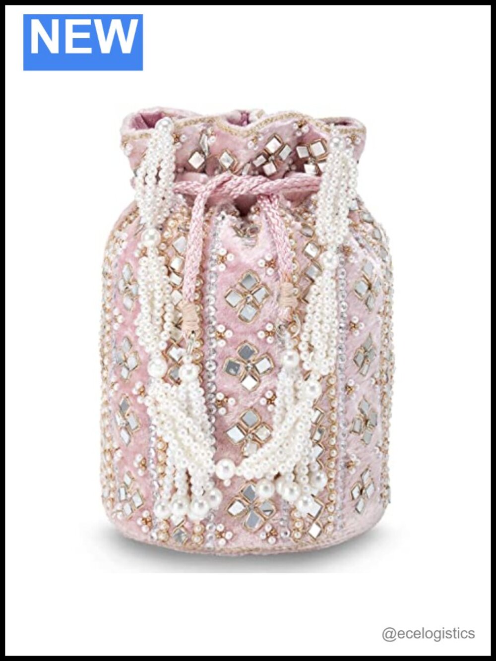 Indian Potli Bag Drawstring Clutch Ethnic Bride Purse Hand-Embellished